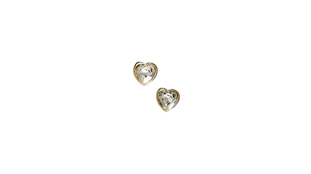 The Class earrings are a pair of Stone heart stud earrings that are compliant with nickel and lead regulations.