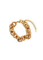 18K gold plated stainless steel chain bracelet, water-resistant and adjustable with a 6.7" length plus 2" extender, designed for lasting wear and everyday style