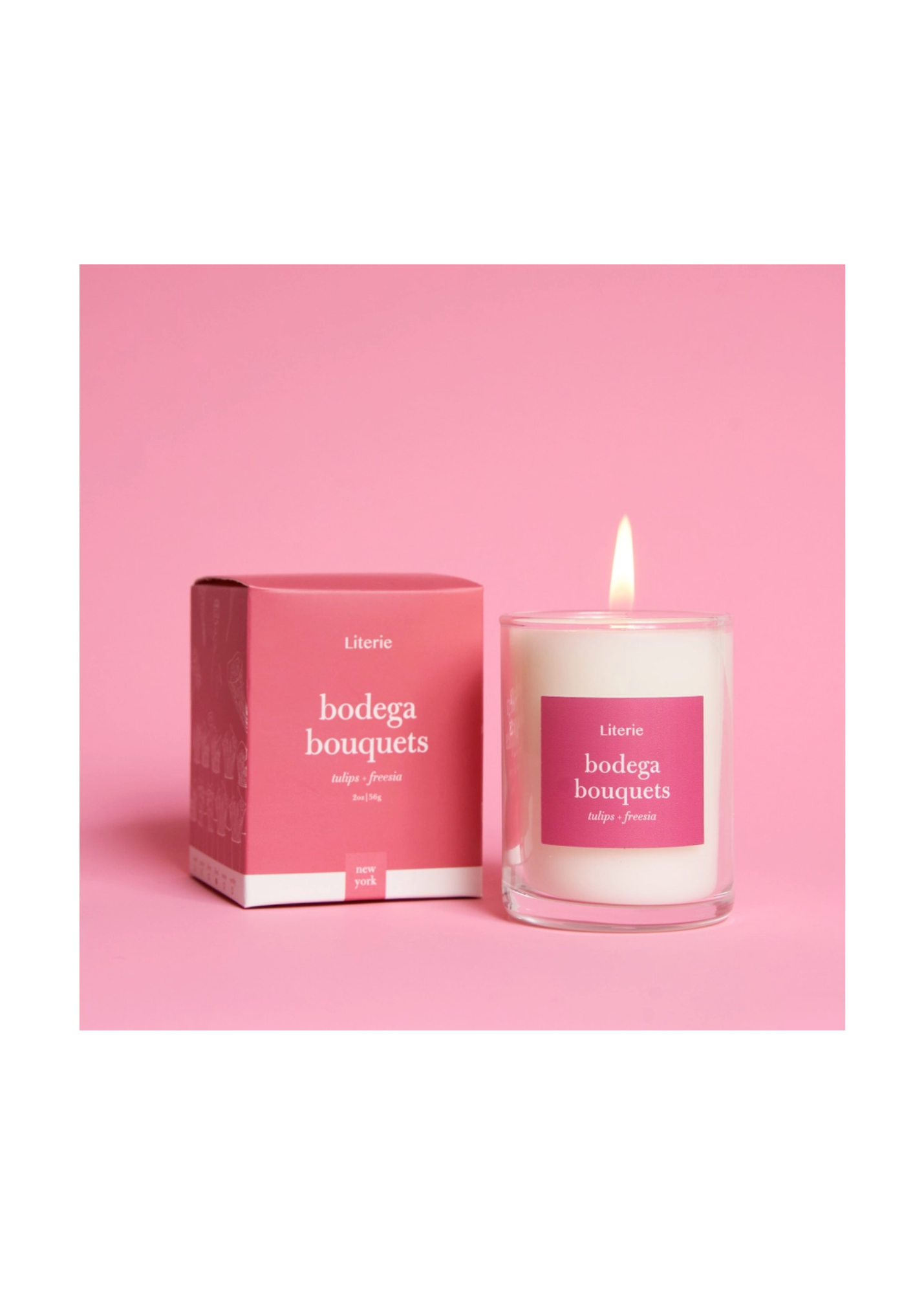 3 oz candle with a floral scent featuring gerbera daisies, tulips, and carnations, inspired by a classic bodega bouquet. Perfect for gifting on birthdays, housewarmings, and special occasions